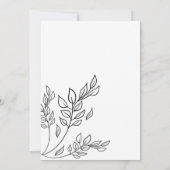 Invitation Elégant Mariage de script noir à main de Foilage (Dos)