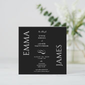 Invitation Élégant Mariage de script noir & blanc en gras Car (Debout devant)