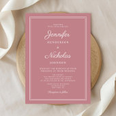 Invitation Élégant Mariage de script rose Dusty