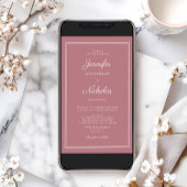 Invitation Élégant Mariage de script rose Dusty