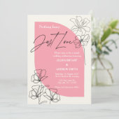 Invitation Élégant Mariage de script rose et crème (Debout devant)