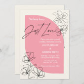 Invitation Élégant Mariage de script rose et crème (Devant / Derrière)