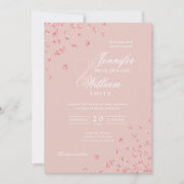 Invitation Élégant Mariage de script Rose Gold Confetti Blush (Devant)