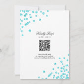 Invitation Élégant Mariage de script Turquoise Confetti QR RS (Dos)