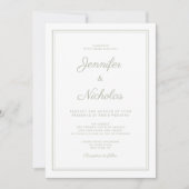 Invitation Élégant Mariage de script vert Sage Formal (Devant)