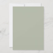 Invitation Élégant Mariage de script vert Sage Formal (Dos)