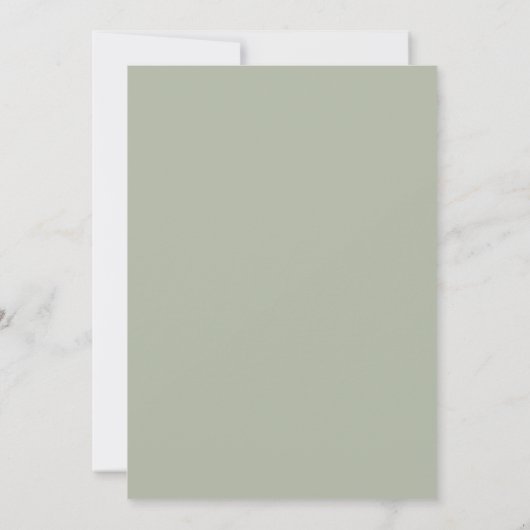 Invitation Élégant Mariage de script vert Sage Formal (Dos)