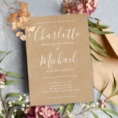 Invitation Élégant Mariage de signature Rustic Kraft