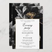 Invitation Élégant Mariage de soirée Floral moderne (Devant / Derrière)