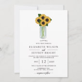 Invitation Élégant Mariage de Sunflower Mason Jar (Devant)