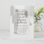 Invitation Élégant Mariage de superposition photo moderne (Debout devant)