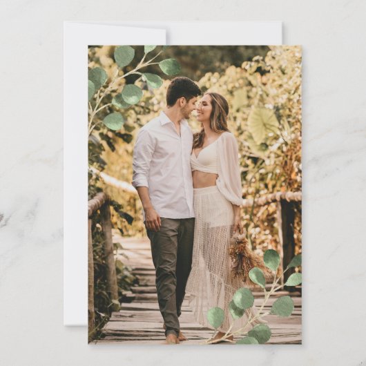 Invitation Élégant mariage de superposition photo monogramme  (Dos)