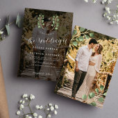 Invitation Élégant mariage de superposition photo monogramme 