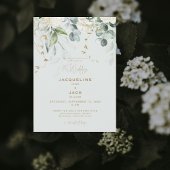 Invitation Élégant Mariage de taille légère Hydrangea blanc