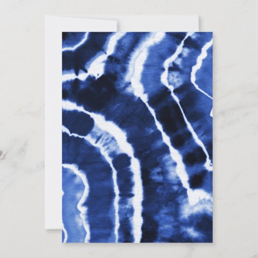 Invitation Élégant Mariage de teinture en marbre bleu marine  (Dos)