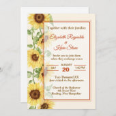 Invitation Élégant Mariage de tournesol (Devant / Derrière)
