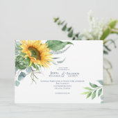 Invitation Elégant Mariage de tournesol aquarelle (Debout devant)