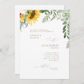 Invitation Élégant Mariage de tournesol Eucalyptus (Devant / Derrière)