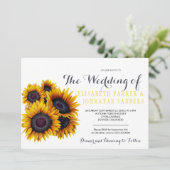 Invitation Élégant Mariage de tournesol jaune été (Debout devant)