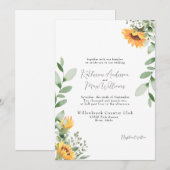 Invitation Élégant Mariage de tournesol Pas de parents (Devant / Derrière)