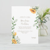 Invitation Élégant Mariage de tournesol Texte Or Pas de paren (Debout devant)