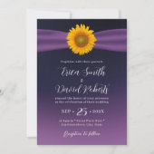 Invitation Élégant Mariage de tournesol violet (Devant)