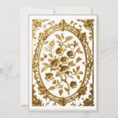Invitation Elégant Mariage de trame Ornate Or (Dos)