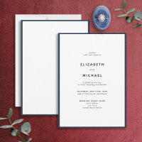 Elégant Mariage de typographie bleu et blanc de la