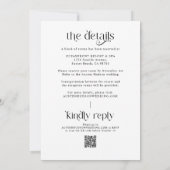 Invitation Élégant Mariage de typographie rétro (Dos)