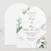 Invitation Elégant mariage de verdure (Devant / Derrière)