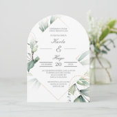 Invitation Elégant mariage de verdure (Debout devant)