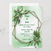 Invitation Elégant mariage de verdure (Devant / Derrière)