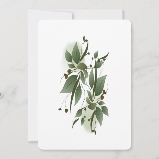 Invitation Elégant mariage de verdure (Dos)