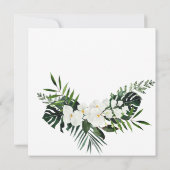 Invitation Elégant Mariage de verdure Bohème Orchidée Blanche (Dos)