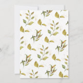 Invitation Élégant Mariage de verdure des agrumes botaniques (Dos)