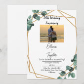 Invitation Élégant Mariage de verdure émeraude (Devant / Derrière)