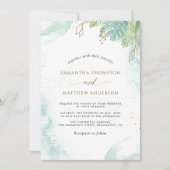 Invitation Elégant Mariage de verdure et d'aquarelle (Devant)