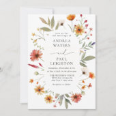 Invitation Élégant Mariage de verdure Fleur sauvage (Devant)