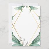 Invitation Elégant Mariage de verdure géométrique or (Dos)