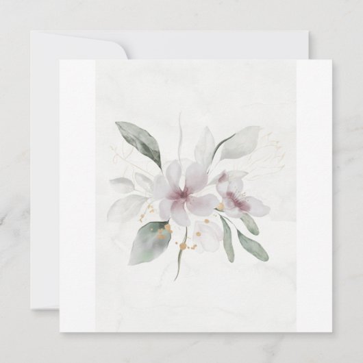 Invitation Elégant Mariage de verdure or (Dos)