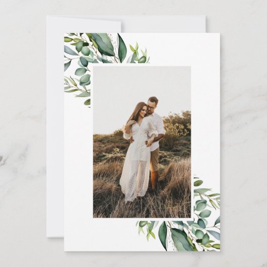 Invitation Élégant Mariage de verdure rustique (Dos)