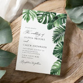 Invitation Élégant Mariage de verdure tropicale