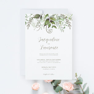 Invitation Élégant Mariage de verdure tropicale