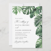 Invitation Élégant Mariage de verdure tropicale (Devant)