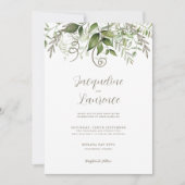 Invitation Élégant Mariage de verdure tropicale (Devant)