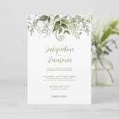 Invitation Élégant Mariage de verdure tropicale (Debout devant)