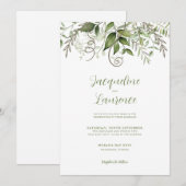 Invitation Élégant Mariage de verdure tropicale (Devant / Derrière)