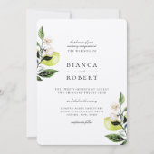 Invitation Élégant Mariage des citrons botaniques (Devant)