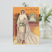 Invitation Élégant Mariage des mariées des années 1930 Enregi (Debout devant)