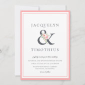 Invitation Élégant Mariage d'esperluette botanique (Devant)